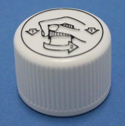 28mm White Ribbed Child Resistant and Tamper Evident Cap with EPE Liner